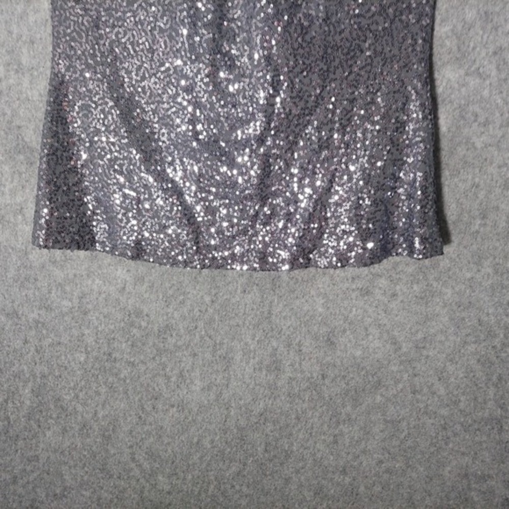 Express Top Women L Silver Metallic Twist Front Sleeveless Party Club Glam Y2K - Picture 8 of 9